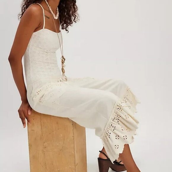 Free People Washed Perla Bloomers Pants Eyelet - Picture 1 of 9
